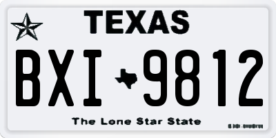 TX license plate BXI9812