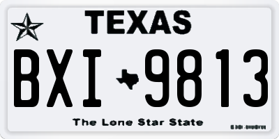 TX license plate BXI9813