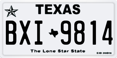 TX license plate BXI9814