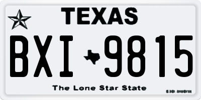 TX license plate BXI9815