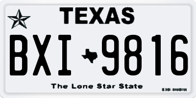 TX license plate BXI9816