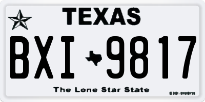TX license plate BXI9817
