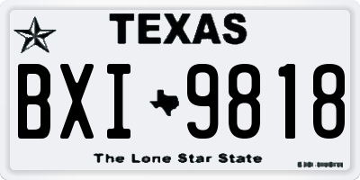 TX license plate BXI9818