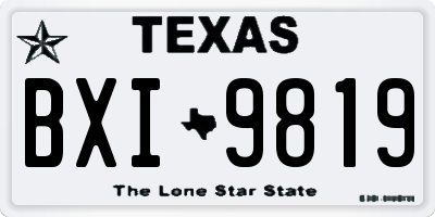 TX license plate BXI9819