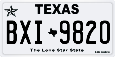 TX license plate BXI9820