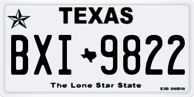 TX license plate BXI9822