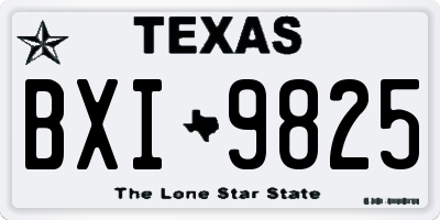 TX license plate BXI9825