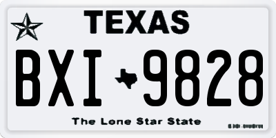 TX license plate BXI9828