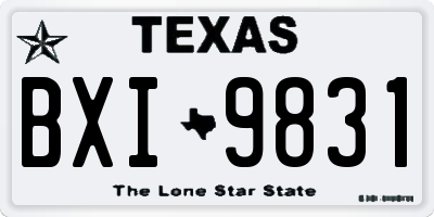 TX license plate BXI9831