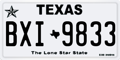 TX license plate BXI9833