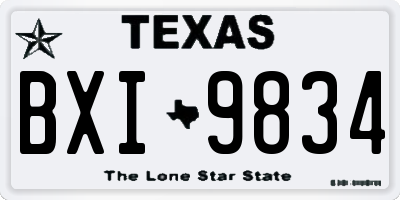 TX license plate BXI9834