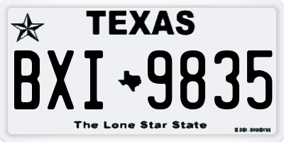 TX license plate BXI9835