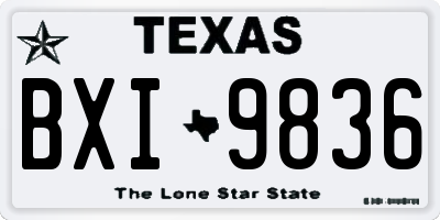 TX license plate BXI9836