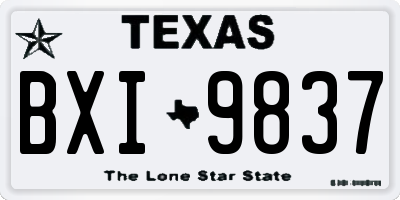 TX license plate BXI9837