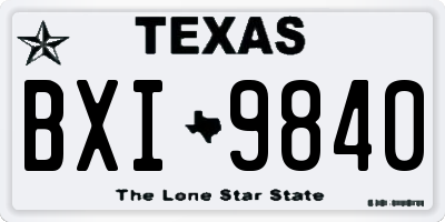 TX license plate BXI9840