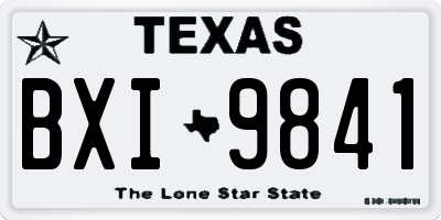 TX license plate BXI9841