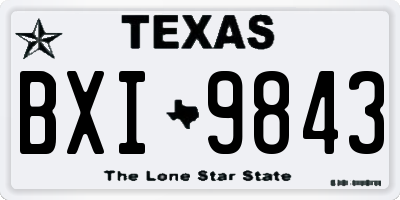 TX license plate BXI9843