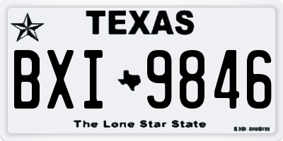 TX license plate BXI9846
