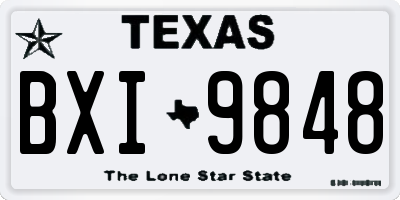 TX license plate BXI9848