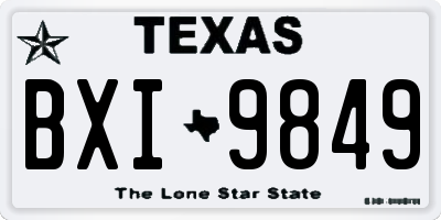 TX license plate BXI9849