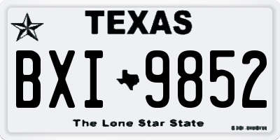TX license plate BXI9852