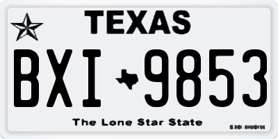TX license plate BXI9853