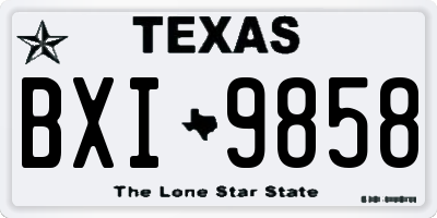 TX license plate BXI9858