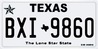 TX license plate BXI9860