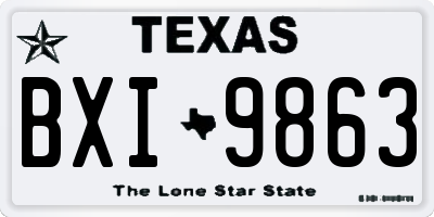 TX license plate BXI9863