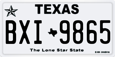 TX license plate BXI9865
