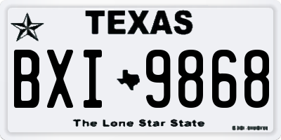 TX license plate BXI9868