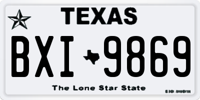 TX license plate BXI9869
