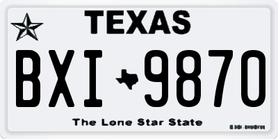 TX license plate BXI9870