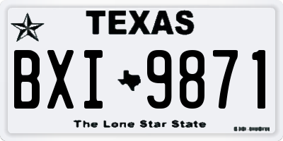 TX license plate BXI9871