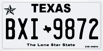 TX license plate BXI9872