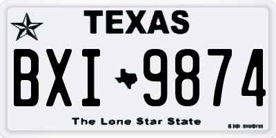TX license plate BXI9874
