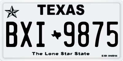 TX license plate BXI9875