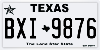 TX license plate BXI9876
