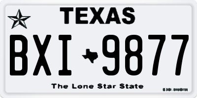 TX license plate BXI9877