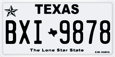 TX license plate BXI9878