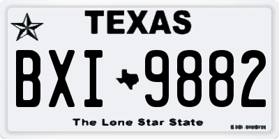 TX license plate BXI9882