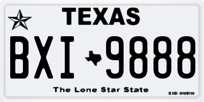 TX license plate BXI9888