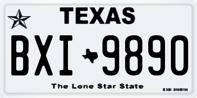 TX license plate BXI9890
