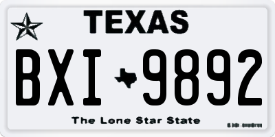 TX license plate BXI9892