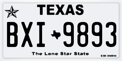 TX license plate BXI9893