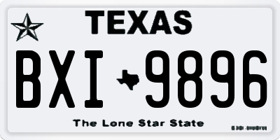 TX license plate BXI9896