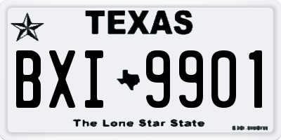 TX license plate BXI9901