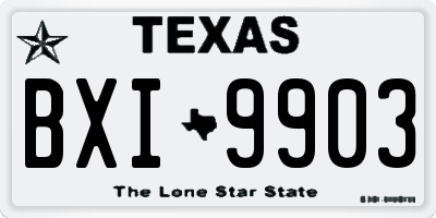TX license plate BXI9903