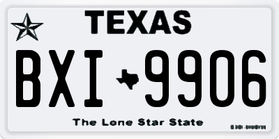 TX license plate BXI9906