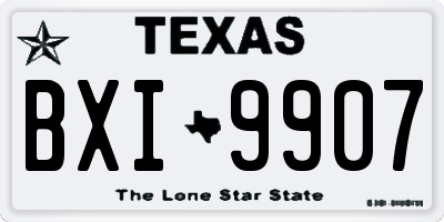 TX license plate BXI9907